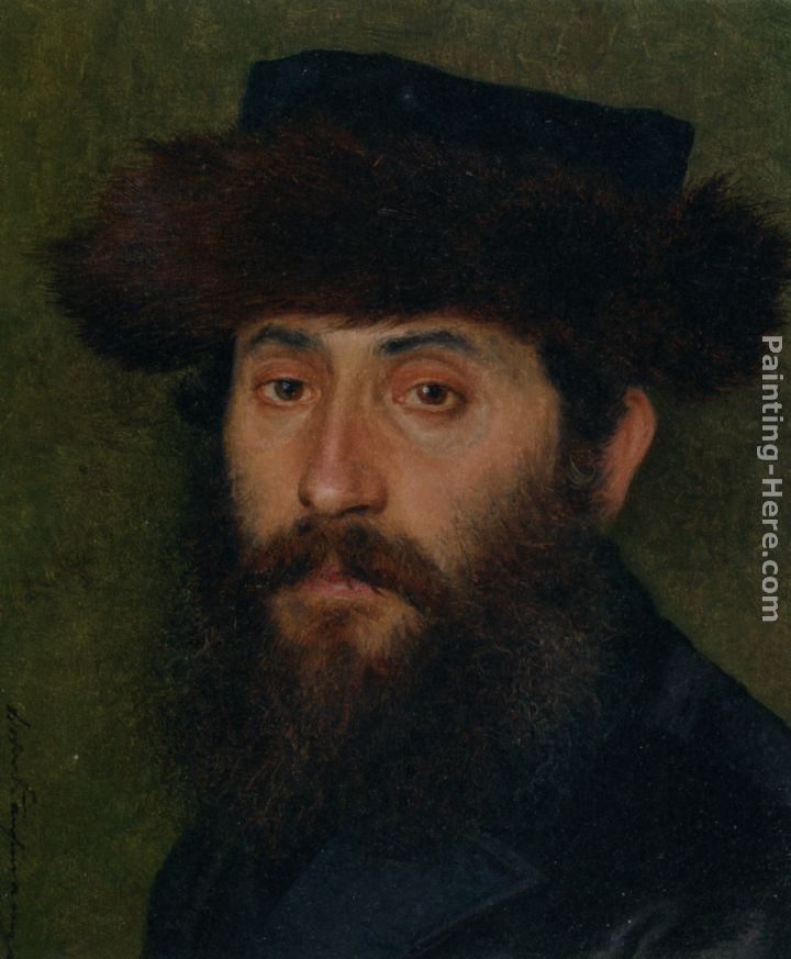Isidor Kaufmann Portrait of a Man with Streimel